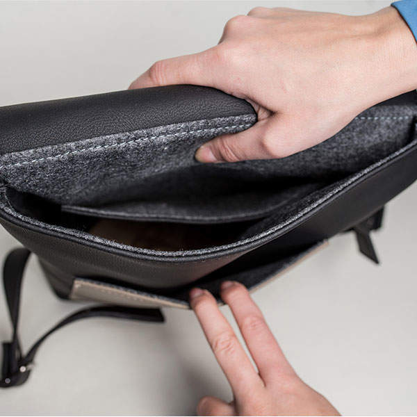 Рюкзак из экокожи Ornament Черный - Беж S