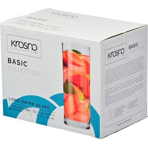 Набор стаканов Krosno Long Drink Basic 300 мл 6 шт