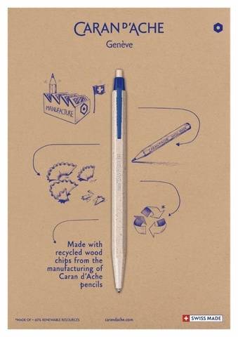 Ручка Caran d'Ache 825 Eco Бежевая из переработанной тырсы