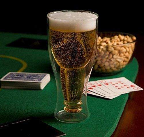 Набор дизайнерских бокалов для пива из двойного стекла 2 шт