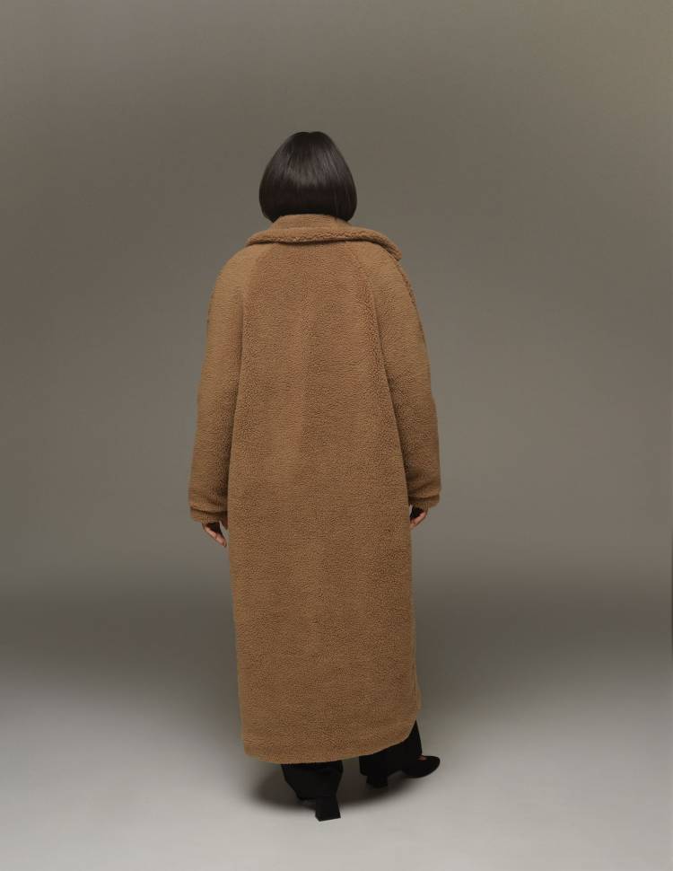 Довга шуба з еко-хутра Hannah Коричнева