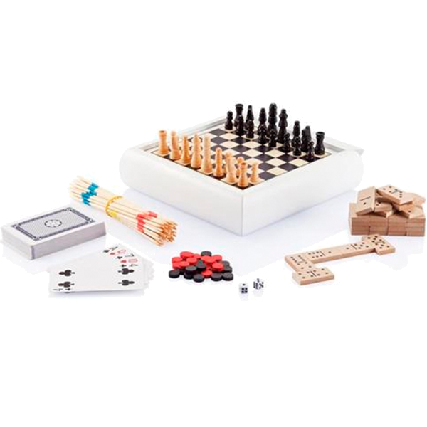 Набор игр 5 в 1: микадо, карты, домино, шахматы и нарды