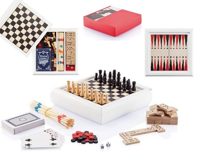 Набор игр 5 в 1: микадо, карты, домино, шахматы и нарды