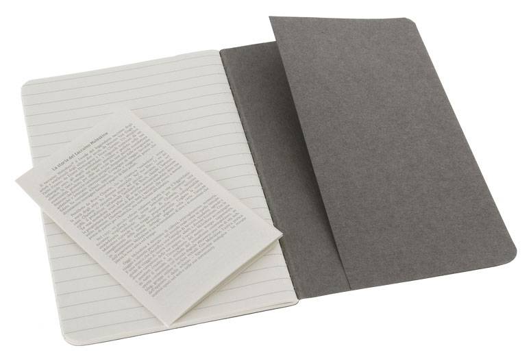 Карманная тетрадь (3 шт) Moleskine Cahier серая Линия