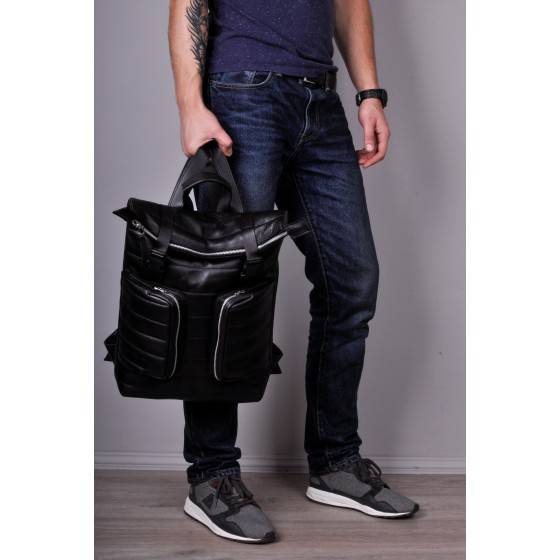 Рюкзак зі шкіри Jizuz Motto чорний