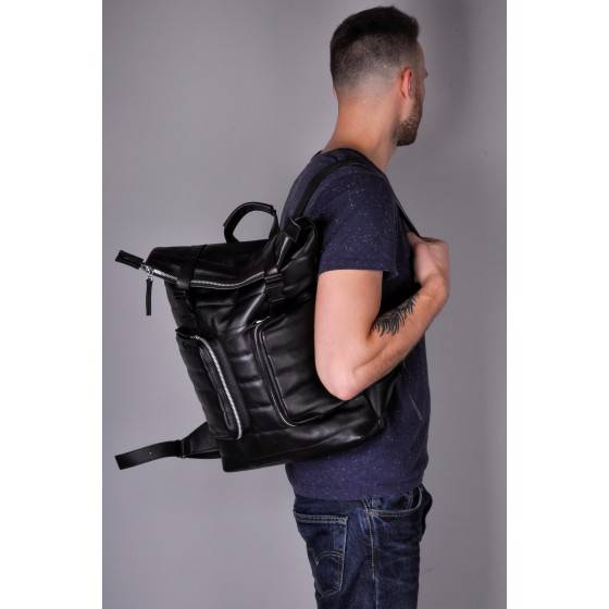 Рюкзак зі шкіри Jizuz Motto чорний