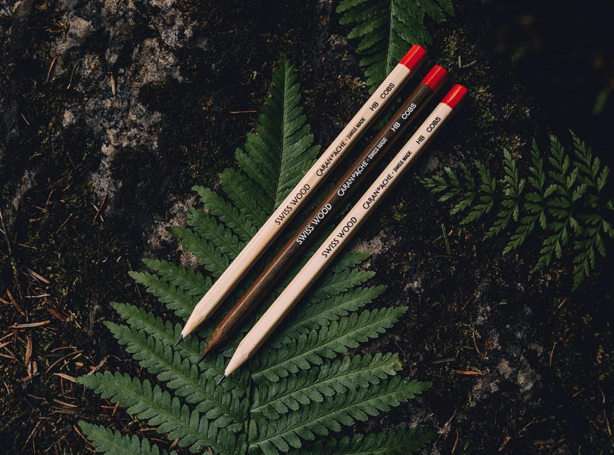 Набор Карандашей Caran d'Ache Swiss Wood 3 шт + ластик + точилка