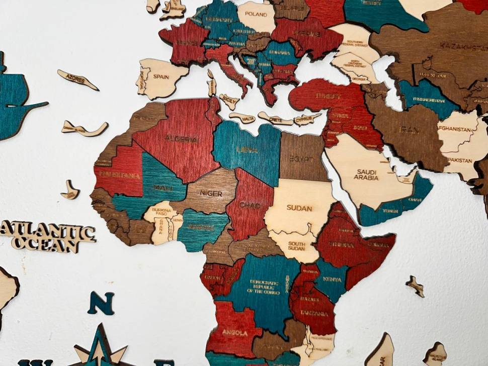 Деревянная карта мира Марсала 200 х 120 Деревянная карта мира Марсала 200 х 120