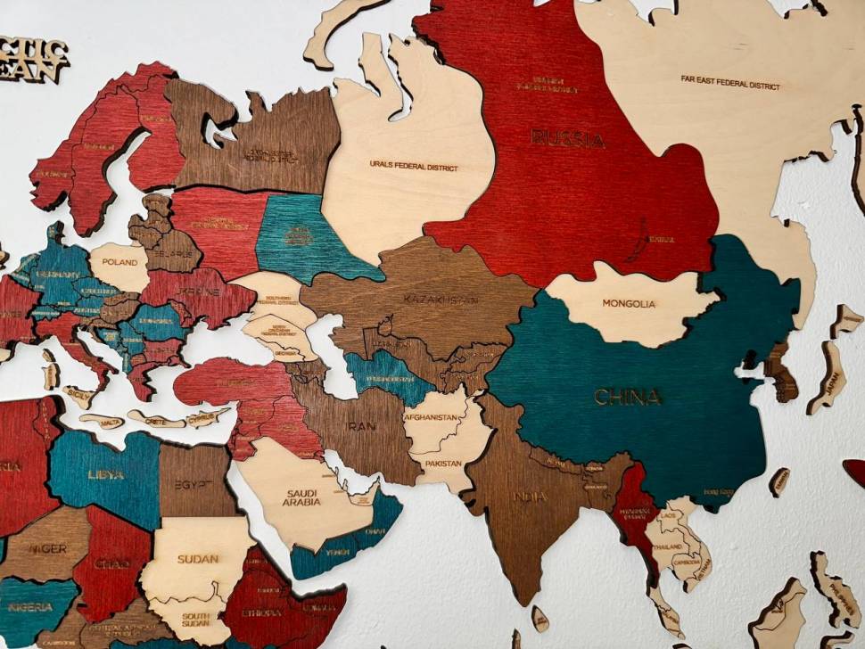 Деревянная карта мира Марсала 200 х 120 Деревянная карта мира Марсала 200 х 120