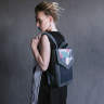 Рюкзак з екокожі Ornament Графіт - Чорний M