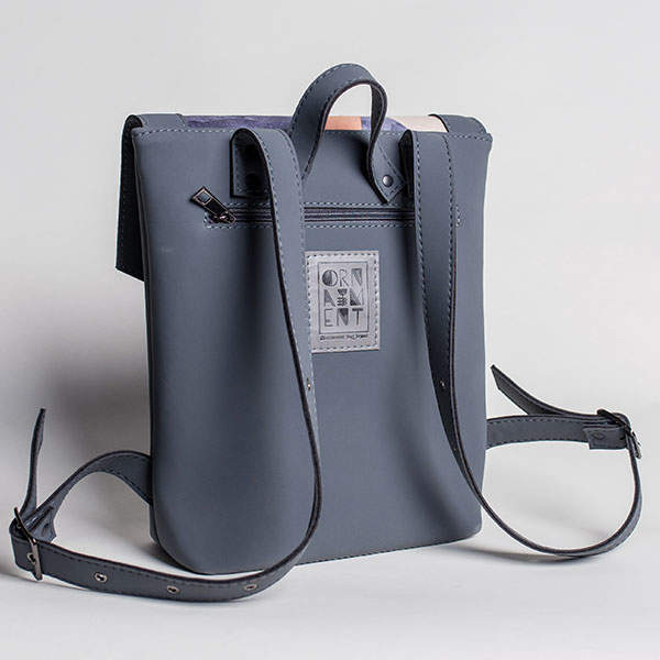 Рюкзак из экокожи Ornament Графит - Черный M