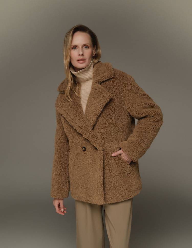 Шуба из эко-меха Mia Коричневая