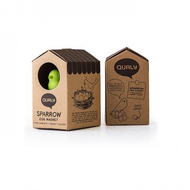 Тримач магнітів Qualy Magnetic Egg Sparrow Чорний