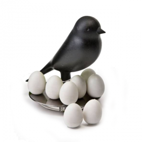 Держатель магнитов Qualy Magnetic Egg Sparrow Черный