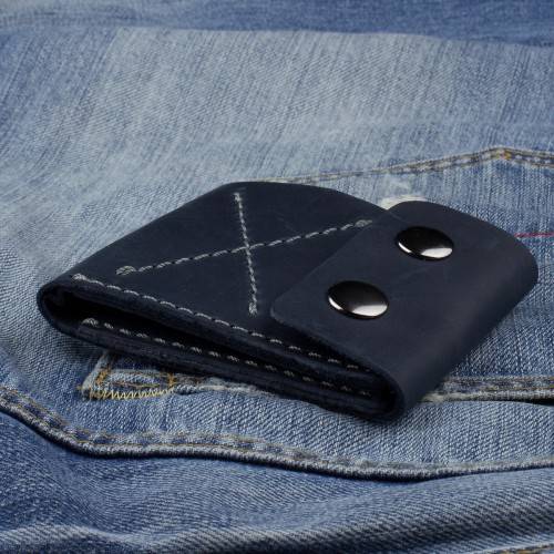 Портмоне на кнопках Black Brier Темно-синє