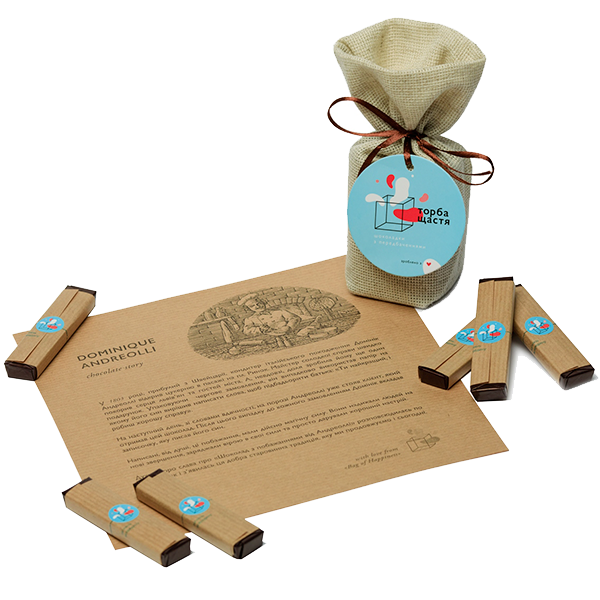 Мішечок з шоколадом Торба Щастя шоколад з прогнозом