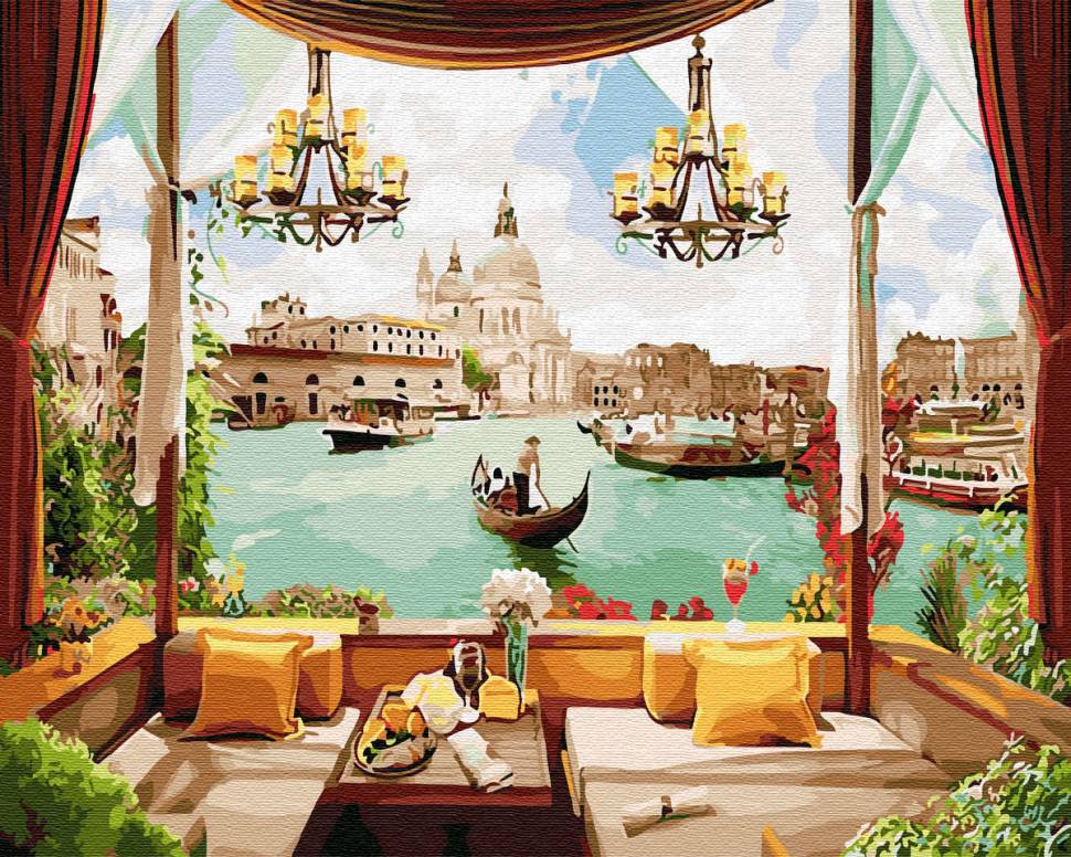 Картина по номерам Окно в Венецию 40x50 см