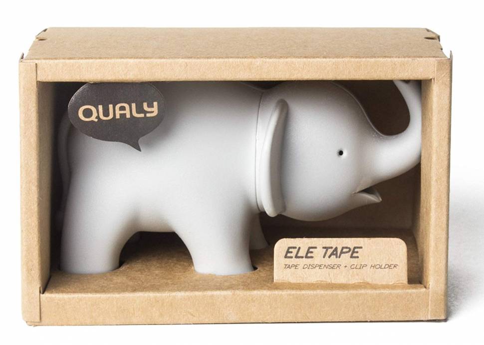 Диспенсер для скотча и скрепок Qualy Elephant