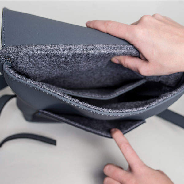 Рюкзак из экокожи Ornament Графит - Черный S