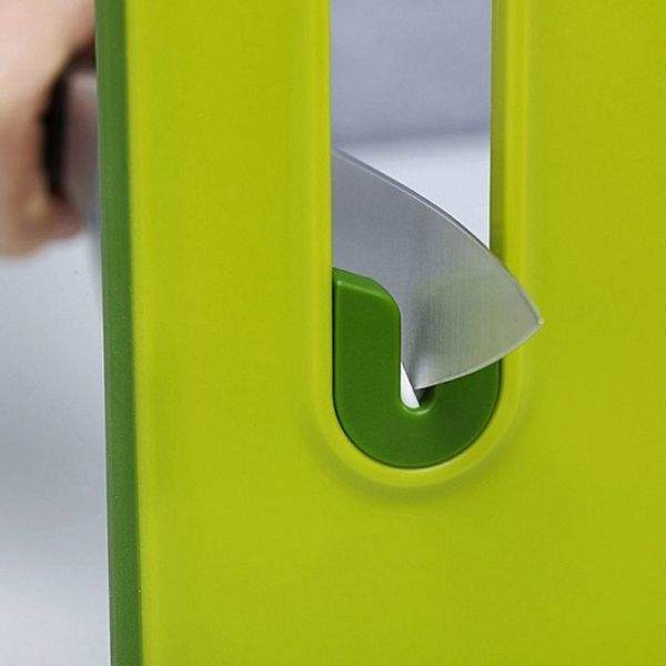 Разделочная Доска с Точилкой для ножей Joseph Joseph Slice&Sharpen Зеленая Большая