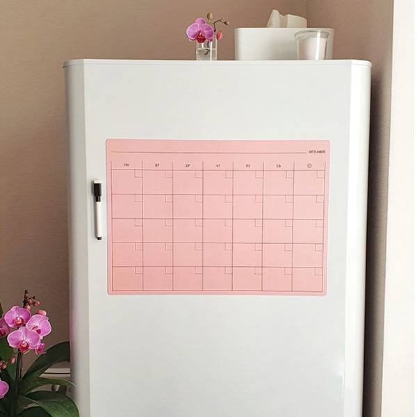 Многоразовый магнитный календарь на месяц Розовый Кварц