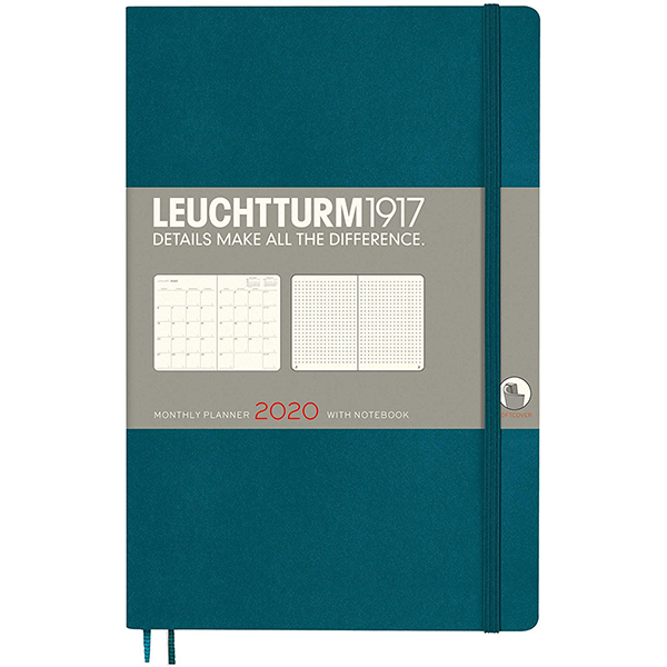 Ежемесячник с заметками Leuchtturm1917 Мягкая обложка Paperback Тихоокеанский зеленый 2020 (360049)