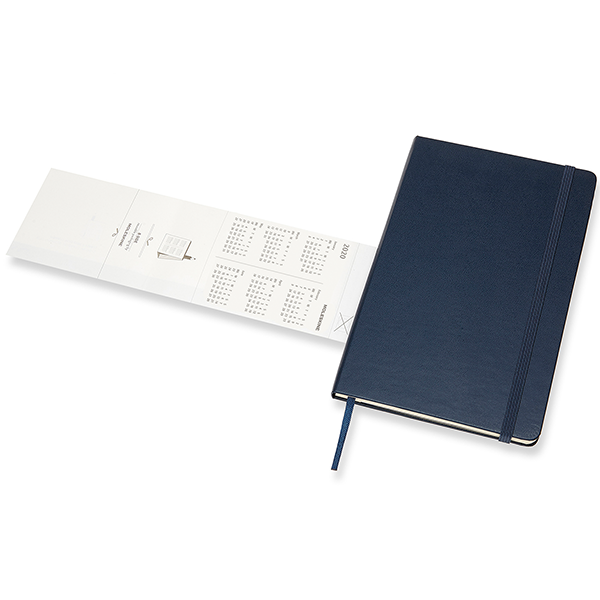 Средний еженедельник Moleskine 2019-2020 Твердый Сапфир с заметками