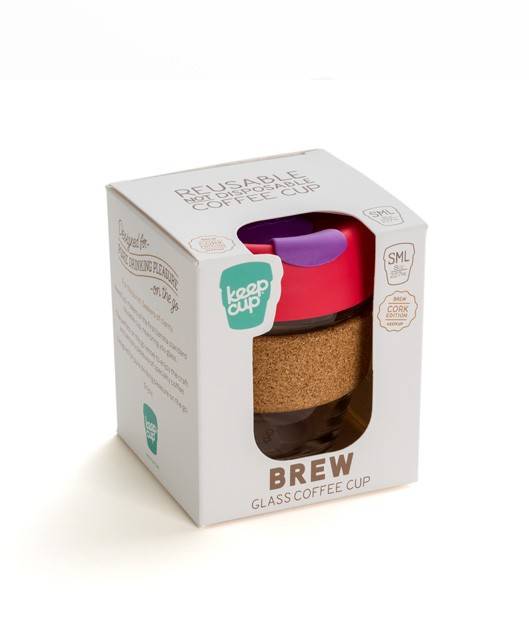 Термокружка KeepCup зі скла Brew Small Cork Flutter 227мл Термокружка KeepCup зі скла Brew Small Cork Flutter 227мл