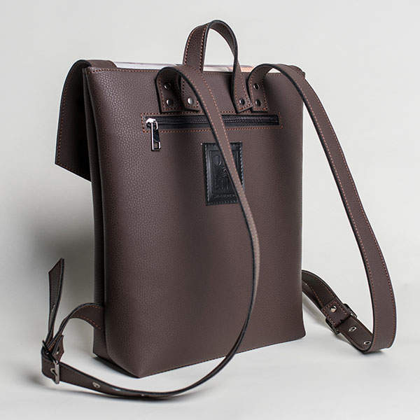 Рюкзак из экокожи Ornament Коричневый- Черный M