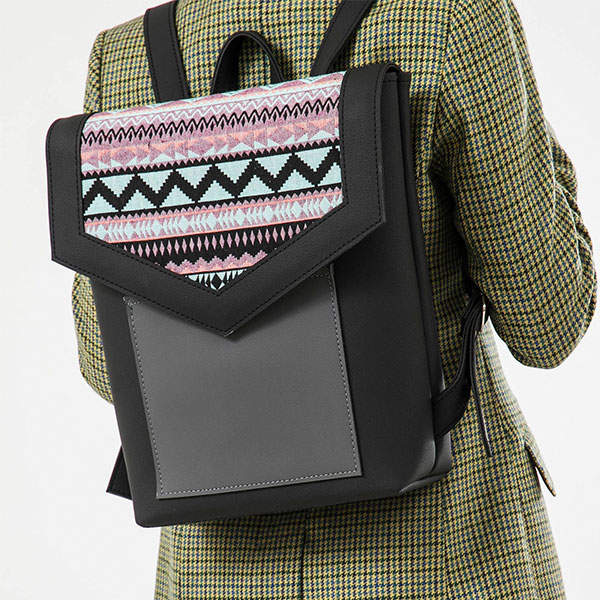 Рюкзак из экокожи Ornament Черный - графит Мозайка M