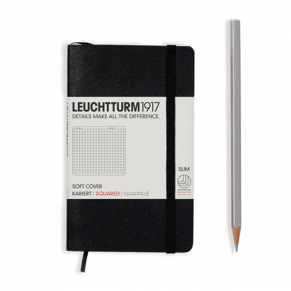 Карманный Блокнот Leuchtturm1917 Мягкая Обложка Черный Чистые Листы (305477)