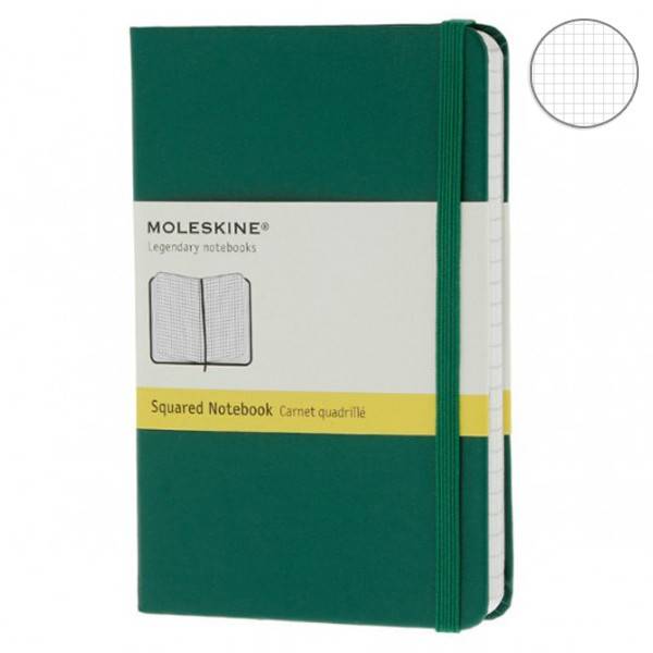 Карманный блокнот Moleskine Classic Твердая обложка Зеленый Клетка