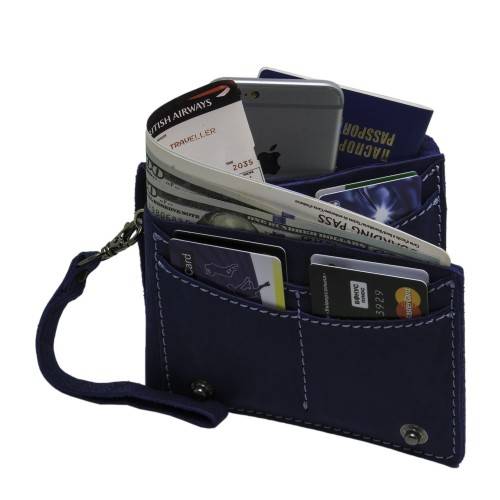 Кожаная сумка-органайзер для документов Black Brier Синяя (TK-3-97P)