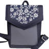Рюкзак з екокожі Ornament Синій - графіт S