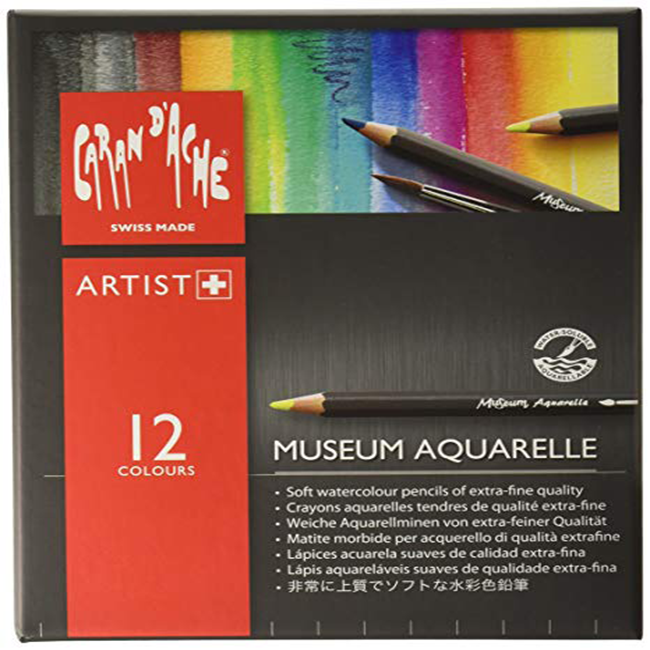 Набор акварельных мягких карандашей Caran d'Ache Museum Aquarelle 12 цветов