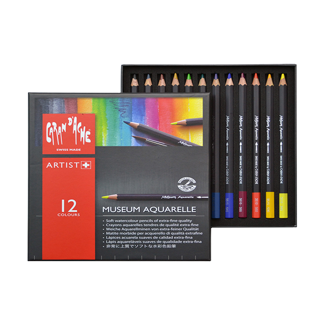 Набор акварельных мягких карандашей Caran d'Ache Museum Aquarelle 12 цветов