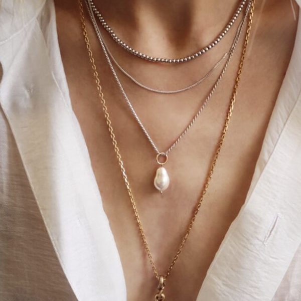 Ланцюг-кольє Côte & Jeunot з срібними кульками