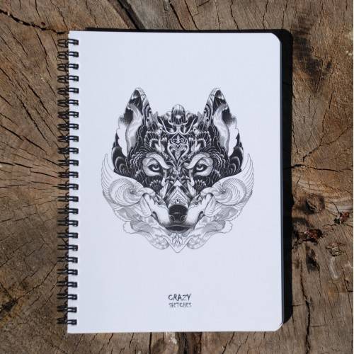 Скетчбук Crazy Sketches Wolf 100 г/м2 Скетчбук Crazy Sketches Wolf 100 г/м2