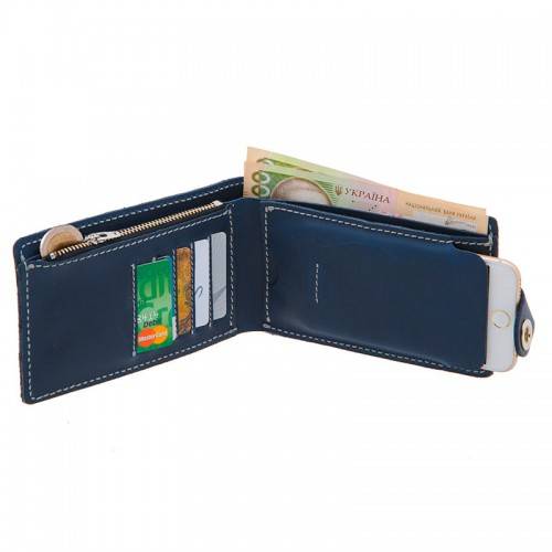Чехол-портмоне Black Brier на кнопке Синий (P-19-97)