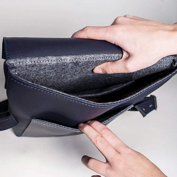 Рюкзак из экокожи Ornament Синий - графит M