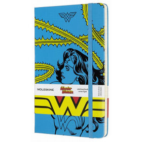 Середній блокнот Moleskine Wonder Woman Тверда обкладинка Синій Лінія