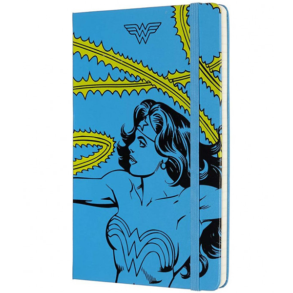 Средний блокнот Moleskine Wonder Woman Твердая обложка Синий Линия