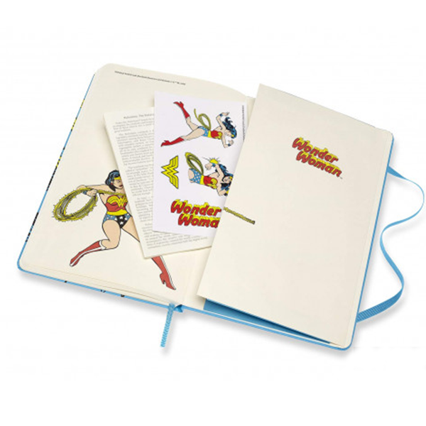 Средний блокнот Moleskine Wonder Woman Твердая обложка Синий Линия