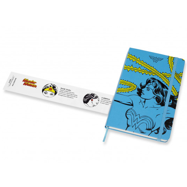 Средний блокнот Moleskine Wonder Woman Твердая обложка Синий Линия