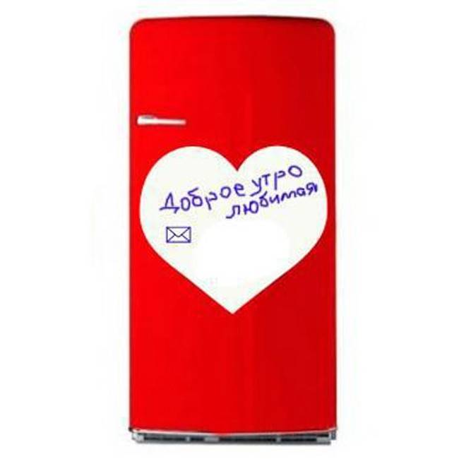 Магнитная доска на холодильник маркерная Сердце 43х48 см