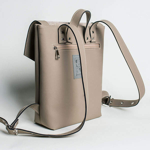 Рюкзак из экокожи Ornament Беж - графит Розы M