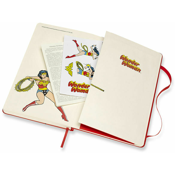 Средний блокнот Moleskine Wonder Woman Твердая обложка Красный Линия