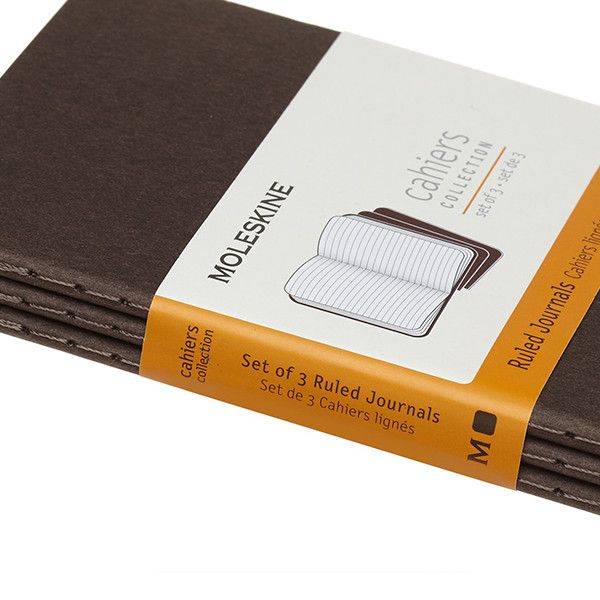 Карманный блокнот  Moleskine Cahier (3 шт) Коричневый Линия
