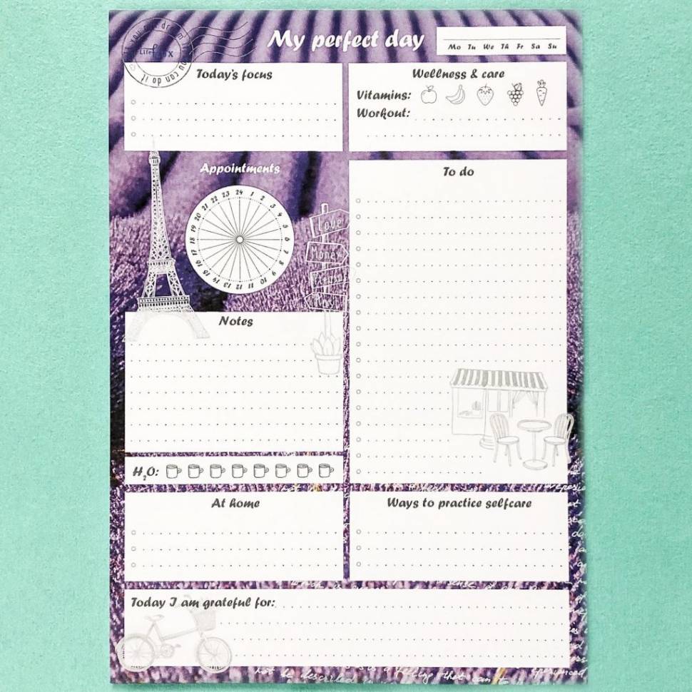 Отрывной ежедневник My Perfect Day Лаванда A5 62 листа