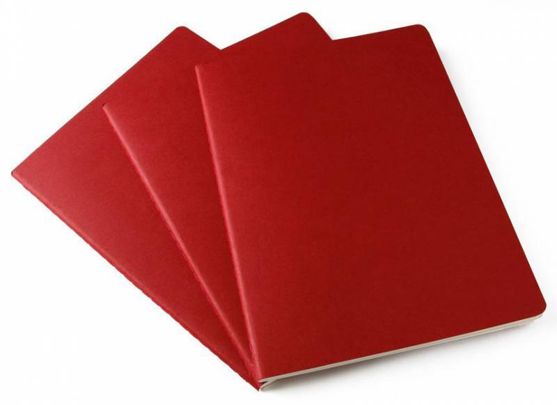 Набор тетрадей Moleskine Cahier (3шт) A4 Бордовый Клетка